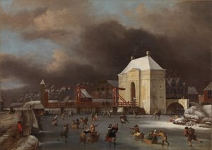 Pohled na Heiligewegspoort v Amsterdamu od Jan van Kessel the Elder
