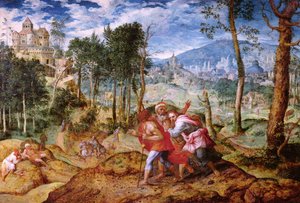 Kristus na cestě do Emauz od Jan van Mastel