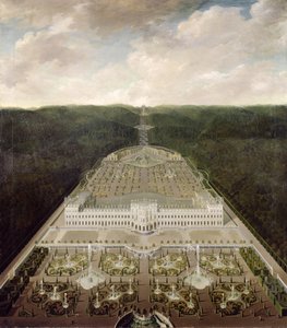 Pohled z hradu do oktagonu, po roce 1716