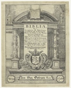 Titulní strana bible z roku 1721 od Jan van Oosterom