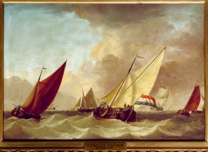 Marine Painting od Jana van Os (1744-1808) 18. století Sun. 0,52 x 0,73 m