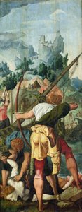 Umučení panen, pravý panel z Triptychu svaté Uršuly a jedenácti tisíc panen, kolem roku 1539 od Jan van Scorel
