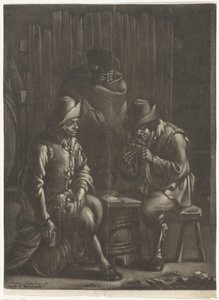 Hráči karet kolem sudu od Jan van Somer