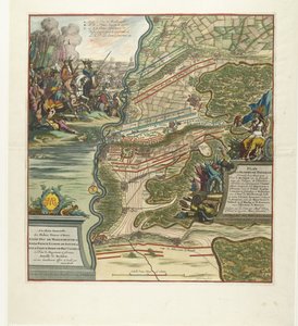 Struska bij Höchstädt, 1704 Plán slavné bitvy dán 13. srpna u Hochstettu na Dunaji (...) (název na předmětu)