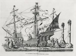 Triumfální nádoba ve smutečním průvodu císaře Karla V., 1559 od Jan van and Doetechum Doetechum the elder
