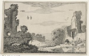Herder bij een ruin Ruiny (název série) (název seriálu) od Jan van de Velde (II)