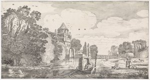 Malý Houtpoort v Haarlemu Hravé krajiny a zábavné básně (název série) od Jan van de Velde (II)