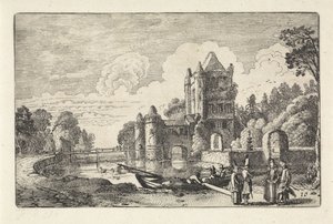 Krajina s Amsterdam Gate v Haarlemu Krajiny (název série) Amenissimae aliquot requculae (název série) od Jan van de Velde (II)