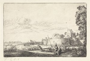 Krajina s Zijlpoort v Haarlemu Krajiny (název série) Amenissimae aliquot requculae (název série) od Jan van de Velde (II)