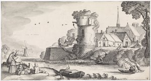 Strážná věž na řece Hravé krajiny a zábavné básně (název série) od Jan van de Velde (II)