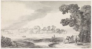 Pastvina landschap potkal plassende muže Playsante lantschappen end vermakelycke views (název série) od Jan van de Velde (II)