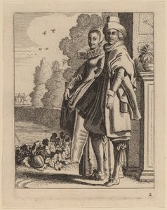 Dvě postavy v kostýmu od Jan van de Velde II