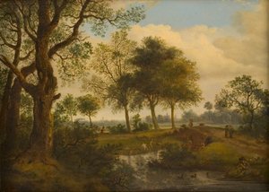 Krajina s koupajícími se od Jan van der Heyden