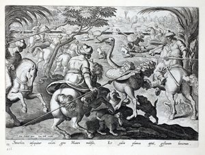Moors on Horseback Hunting Pštrosi, TD 62, ilustrace z 