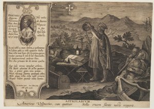 Astroláb - Amerigo Vespucci, od Nova Reperta od Jan van der Straet