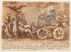 Předběžná studie k triumfu Písma svatého od Jan van der Straet, called Stradanus