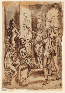 Zeuxis maluje Helenu od Jan van der Straet, called Stradanus