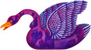 Swan, 1996, (inkoust a kvaš) od Jane Tattersfield