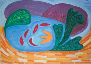 Loch Ardnamuchan, 2015 (akvarel a kvaš) od Janet McKenzie