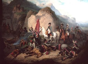 Napoleon v soutěsce Somosierra od January Suchodolski