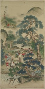 Čínští mudrci v zahradě od Japan, Meiji period