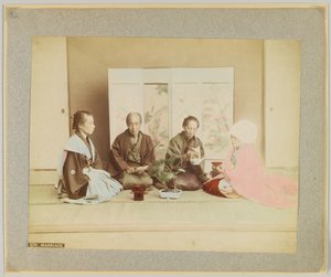 Japonský svatební obřad (ručně kolorovaná černobílá fotografie) od Japanese Photographer