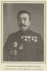Generálporučík Baron Oshima, velící třetí (Nagojské) armádní divizi od Japanese Photographer