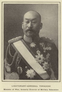 Generálporučík Terauchi, ministr války, dříve ředitel vojenského vzdělávání od Japanese Photographer