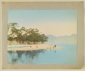 Miyajima, Japonsko (ručně kolorovaná černobílá fotografie) od Japanese Photographer