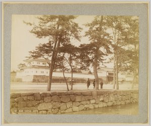 Hrad Nijō, Kjóto, Japonsko (černobílá fotografie) od Japanese Photographer