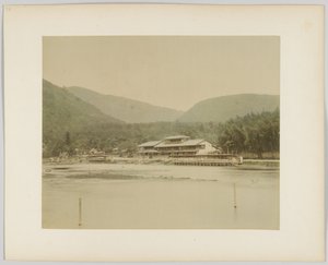 Říční krajina, Japonsko (ručně kolorovaná černobílá fotografie) od Japanese Photographer