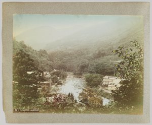 Yumoto Hakone, prefektura Kanagawa (ručně kolorovaná černobílá fotografie) od Japanese Photographer