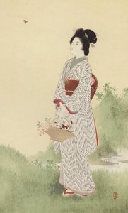 Japonská dívka (chromolitho) od Japanese School