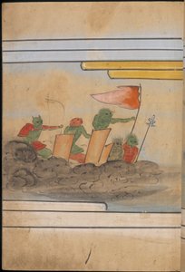 Ozbrojení skřeti, ilustrace z „Taishokkan“ (inkoust a barva na papíře) od Japanese School