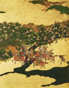 Bitva u Hogenu v roce 1156, období Momoyama (1568-1615) (inkoust na papíře) od Japanese School