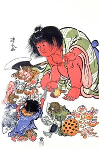 Démoni, polovina 19. století (tisk) od Japanese School