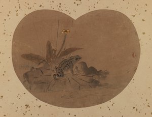 Vějířové malování žáby (verze) (inkoust a barva na papíře) od Japanese School