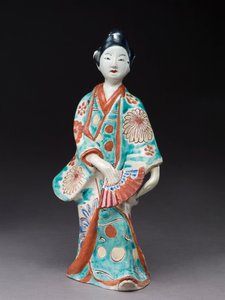 Postava tančící ženy, japonská, pravděpodobně 17. století (hliněné nádobí se smaltovanou polevou)