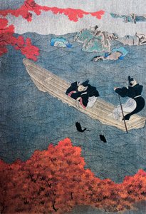 Rybaření, Yukihide, škola Tosa, malba na hedvábí, Japonsko od Japanese School