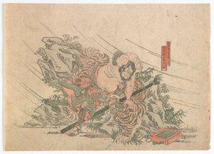 Heroes of the Water Margin, období Edo, kolem 30. let 19. století (barevný dřevořez) od Japanese School