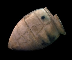 Japonské umění: nádoba na rakev z období Yayoi. 1. až 3. století. Paříž, Guimetovo muzeum, Národní muzeum asijského umění od Japanese School