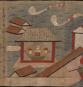 Japonský pavilon, ilustrace z „Taishokkan“ (inkoust a barva na papíře) od Japanese School