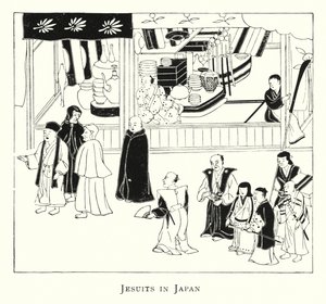 Jezuité v Japonsku (litho) od Japanese School