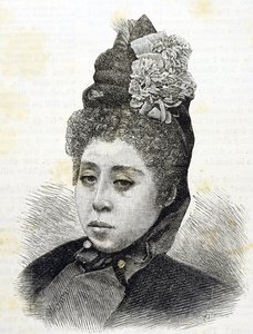 éra Meidži. Japonská princezna Komatsu. Ilustrace z roku 1887 (rytina) od Japanese School