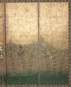 Měsíc v Musashi Plain (barva a zlato na papíře) od Japanese School