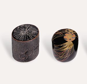 Nakatsugi tea caddy and Natsume tea caddy, Edo period od Japanese School