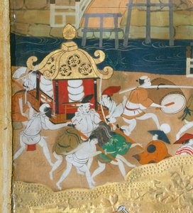 Osakazu Byobu - japonské osmipanelové skládací plátno (malba) od Japanese School