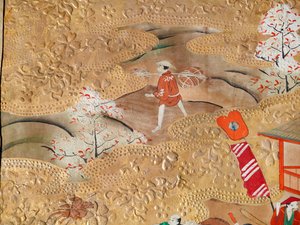 Osakazu Byobu - japonské osmipanelové skládací plátno (malba) od Japanese School
