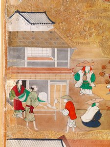 Osakazu Byobu - japonské osmipanelové skládací plátno (malba) od Japanese School