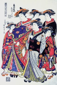 Kvalitní japonské ženy, konec 19. století (tisk) od Japanese School